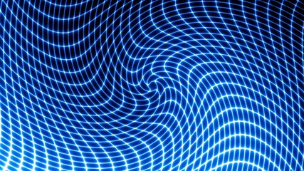Poster - Loop animation with beautiful abstract wave technology background with blue light digital effect corporate concept