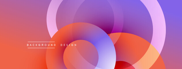Leinwandbilder - Abstract colorful circles overlap, creating vibrant gradient background. Modern design elements suggest fluidity, energy, innovation.