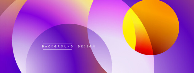 Leinwandbilder - Abstract fluid shapes overlap, creating vibrant purple, orange gradients. Modern design element for backgrounds, presentations. Smooth transitions visible.