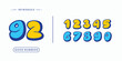 © DoodlesJean - 3D Number font. Beautiful elegant numerals. Vintage and old school retro typographic. Vector Illustration numbers.