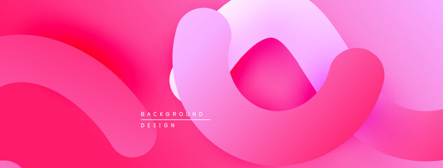 Aufkleber - Abstract pink background. Fluid shapes overlap creating dynamic visual effect. Modern design suitable for digital projects.