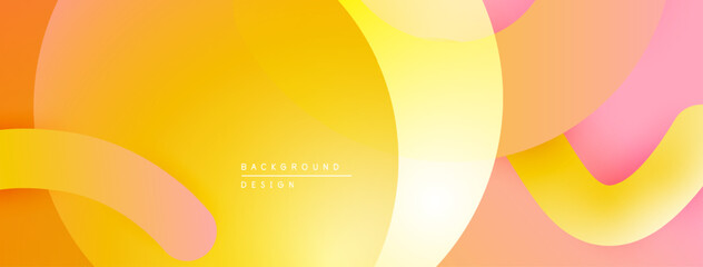 Aufkleber - Abstract fluid shapes, warm color palette. Yellows, oranges, pinks blend smoothly. Modern design element for backgrounds.