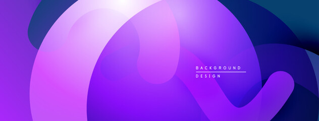 Aufkleber - Abstract purple gradients overlap creating fluid shapes. Modern design evokes calm, dynamic energy. Minimalist aesthetic suitable for backgrounds.
