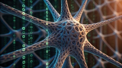 Poster - Abstract Cell Structure with Data Patterns and Gigapixel Detail