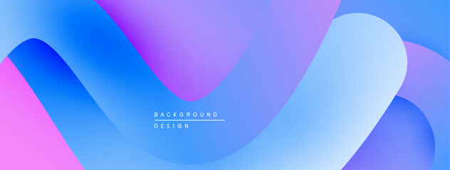 Aufkleber - Abstract fluid shapes, vibrant blue, purple, pink gradients. Modern design, smooth transitions, soft curves create dynamic visual effect.