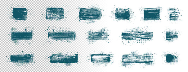 Wall Mural - vector illustration. background for text. isolated grunge traces banners set. blue color brush strok