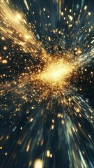 Wall Mural - a cosmic explosion in space with sparkling stars and nebula.