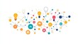© Chantip - A creative mind map chart clipart, brainstorming process element, colorful connected nodes, flat design, isolated on white background.