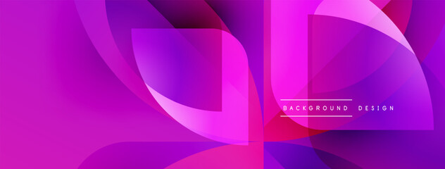 Aufkleber - Abstract vibrant design features flowing shapes, gradients. Pink, purple hues dominate composition, creating modern aesthetic.