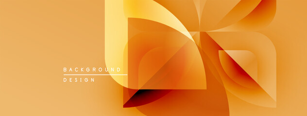 Aufkleber - Abstract orange design. Layered shapes create dynamic visual effect. Warm tones suggest energy, modernity. Minimal text present.