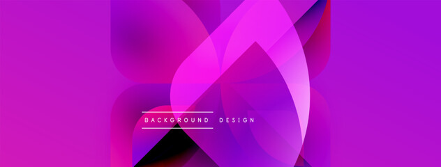 Aufkleber - Abstract pink background features overlapping petal shapes. Gradient colors create dynamic visual effect. Text reads background design.