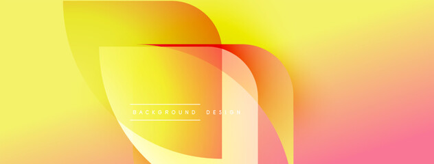 Aufkleber - Abstract gradient background. Fluid shapes overlap, creating warm color transitions. Design features yellow, orange, pink hues. Modern aesthetic.