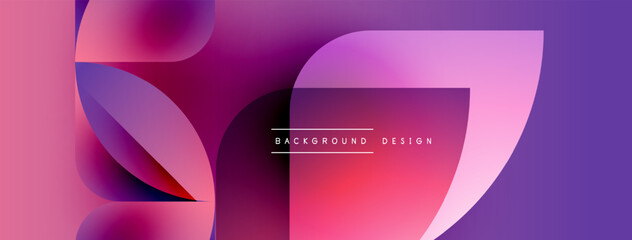 Aufkleber - Abstract gradient shapes overlap. Pink, purple hues dominate design. Modern aesthetic, clean lines present visual interest.