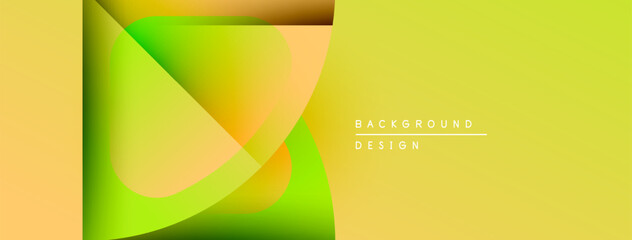 Aufkleber - Abstract yellow design features overlapping shapes. Gradient colors create modern visual effect. Minimalist style, clean composition.