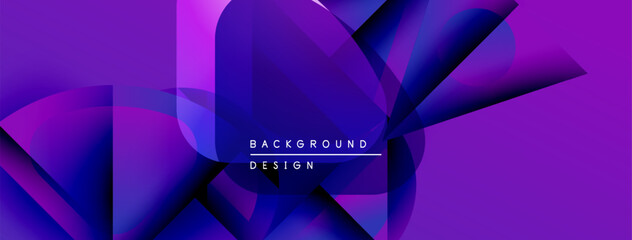 Aufkleber - Abstract purple design features geometric shapes, gradients, dynamic composition. Modern background suitable for digital projects.