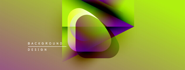 Aufkleber - Abstract vibrant design features flowing gradients, geometric shapes, layered elements. Modern aesthetic, suitable for digital backgrounds.