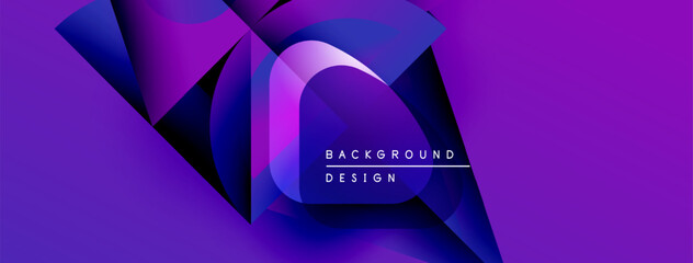 Aufkleber - Abstract purple design features dynamic shapes, gradients. Modern background ideal for presentations, digital art projects. Vibrant, stylish composition.