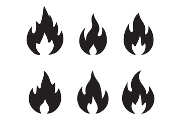 Wall Mural - fire icon vector set, fire flame icons bundle