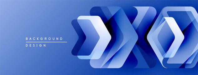 Aufkleber - Abstract blue design features layered geometric shapes. Gradient creates depth, modern aesthetic. Minimalist composition, clean lines visible.