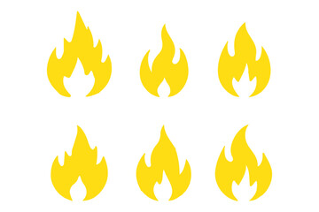 Wall Mural - fire icon vector set, fire flame icons bundle