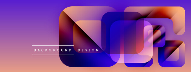 Poster - Abstract vibrant background. Gradient colors blend, creating modern design elements. Rounded shapes overlap, forming dynamic composition.