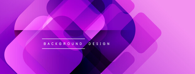 Poster - Abstract purple design. Overlapping squares, rectangles create dynamic visual effect. Modern background suitable for various projects.
