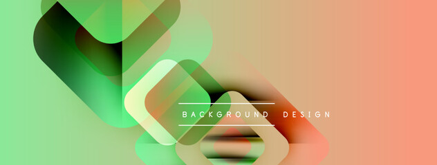 Poster - Abstract gradient shapes overlap. Green, orange hues dominate composition. Text reads background design. Modern visual element.