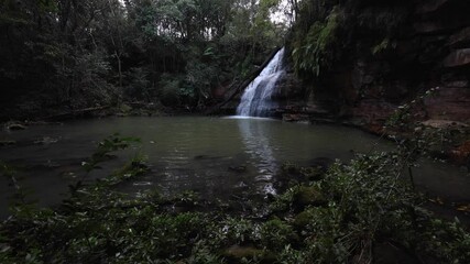 Canvas Print - Beautiful waterfall in the forest.
