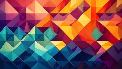 abstract geometric background with overlapping colorful polygons and gradient transitions