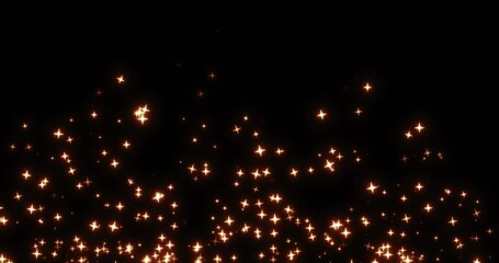Wall Mural - Slowly soaring up and extinguishing four-pointed stars. Abstract animation.