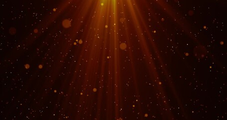 Wall Mural - falling golden sparkling particles on a black background. abstract animation.