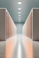 Aufkleber - Quantum Internet Data Center Corridor with Precision-Engineered Rack Servers and Advanced Cooling Systems for Secure Industrial Computing Power