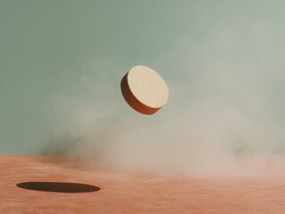 Aufkleber - Magnetic Levitation of Small Round Object Above Cold Surface with Mist Vapor Showing Advanced Physics Innovation and Scientific Breakthrough