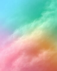 Poster - Ethereal Pastel Gradient Background with Soft Green Blue Peach Hues for Modern Digital Design and Wellness Branding Aesthetic