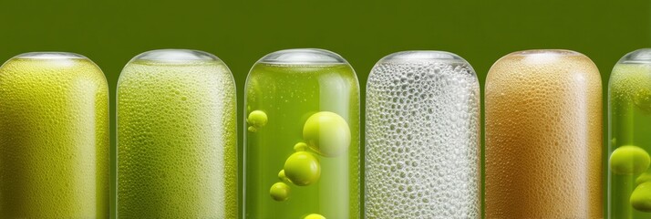 Leinwandbilder - Transparent Tubular Bioreactor System for Vertical Algae Cultivation in Modern Lab Showcasing Sustainable Biotechnology and Innovative Bioproduction