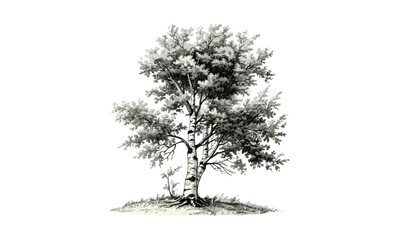 white birch tree illustrations, vector illustration, minimalist forest artwork, nature tree drawing,