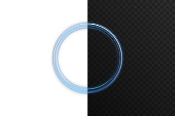 curved orbit shines with silent beam. neon ring pulses through dark cosmos. starburst swirl fires go