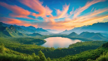 Wall Mural - a stunning natural landscape featuring a vibrant sky.