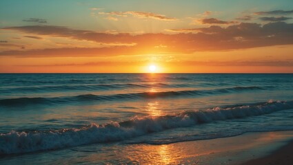Wall Mural - a stunning sunset at foxton beach