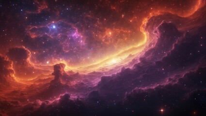 Wall Mural - Vibrant galaxy in outer space background Elements of this image furnished by Ai.