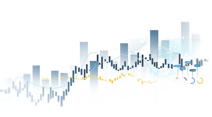 Aufkleber - Business growth graph chart PNG.Analyzing sales data and financial report.Financial marketing graph grow chart. Arrow up with graph corporate future growth plan.	Transparent png.