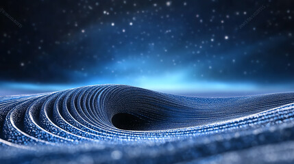 Aufkleber - A mesmerizing digital wave pattern with a cosmic backdrop, blending technology and imagination in a captivating visual experience.