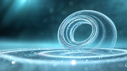 Aufkleber - A stunning visual of a shimmering circular wave, showcasing the beauty of fluid dynamics and light interaction in a mesmerizing way.