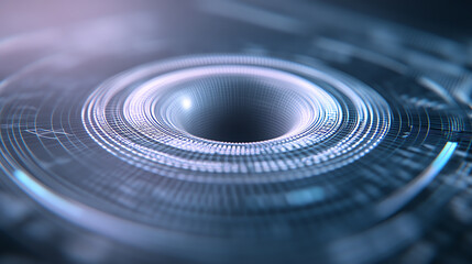 Leinwandbilder - Abstract representation of a futuristic digital interface with circular patterns and glowing effects, symbolizing innovation.