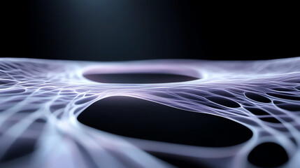 Poster - Abstract representation of a network structure, showcasing intricate lines and shapes on a dark background.