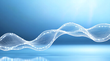 Aufkleber - Abstract wave pattern showcasing technology and innovation against a luminous blue background.