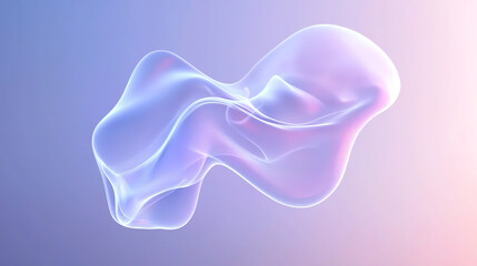 Poster - An abstract, translucent shape with soft curves, blending pastel colors to create a calming visual effect ideal for modern designs.