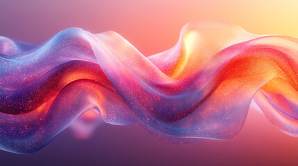 Aufkleber - Vibrant abstract waves of color merge in a dynamic composition, evoking a sense of movement and energy in the digital space.