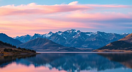  mountain lake and mountains