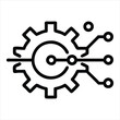 © SP Technology - Gear connected to circuit board icon isolated on white background